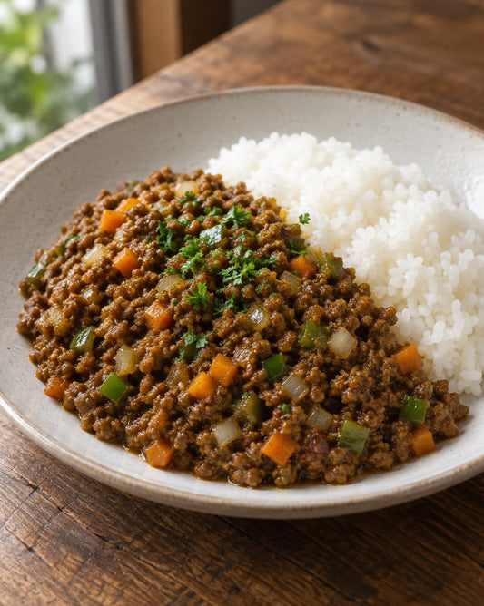 【鹿肉レシピ】熟成鹿ミンチのドライカレー（画像はイメージ・AI生成）